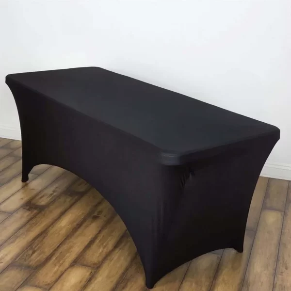 Black Spandex Table Cover - 6'