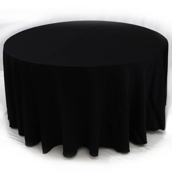 Black Circular Tablecloth 120"