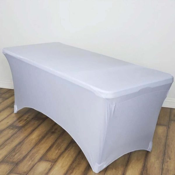 White Spandex Table Cover - 6'